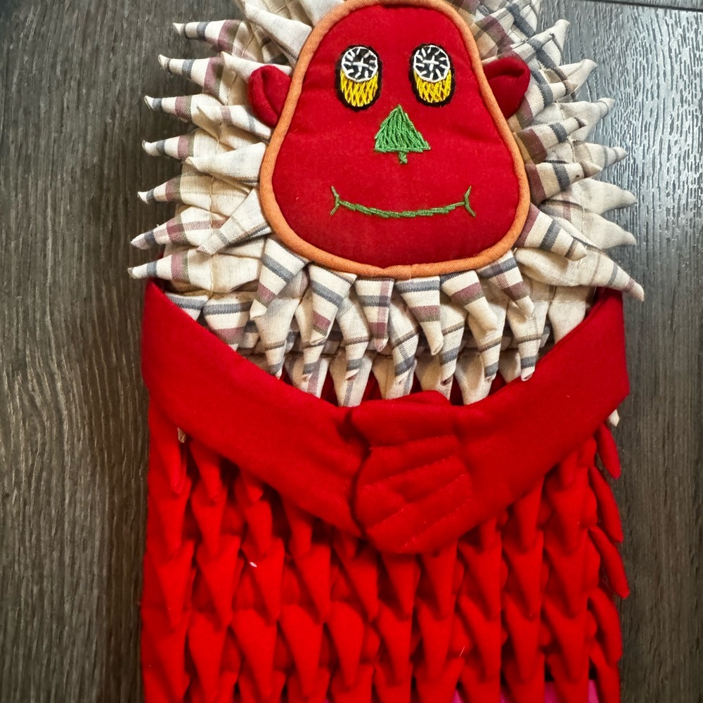 Red and Beige Monkey Wall Hanging